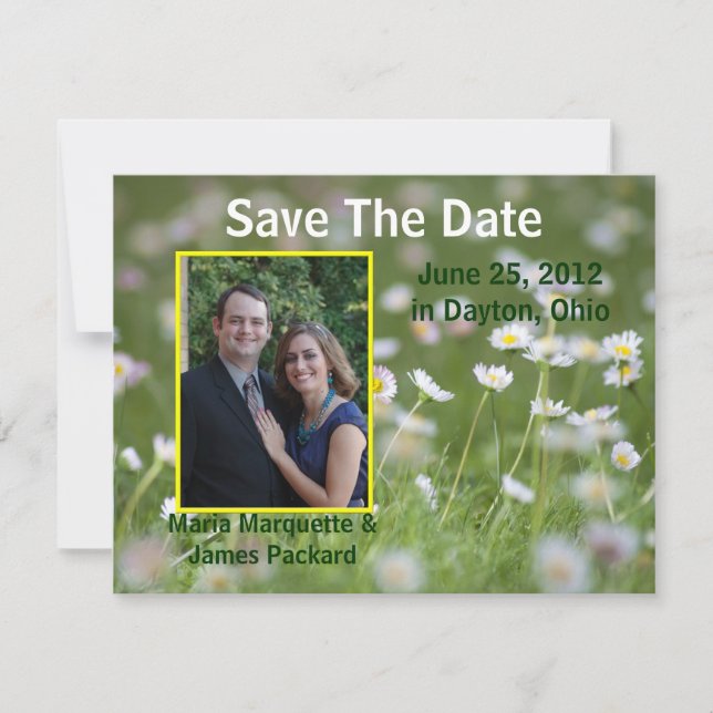 Anúncio de Noivado com Foto de Save The Date para  (Frente)