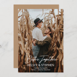 Anúncio de Noivado com Foto Moderno Rústico Juntos