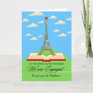 Anúncio de Noivado com Tema da Torre Eiffel