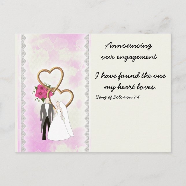 Anúncio de Noivado com Versículo Bíblico (Frente)