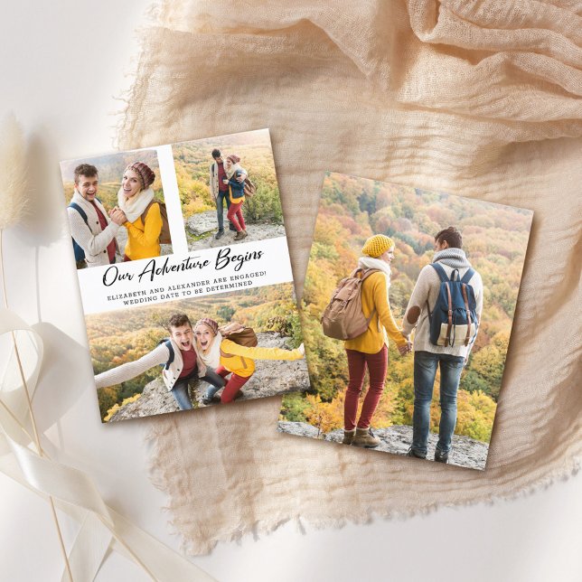 Anúncio de Noivado de Foto de Aventura de Orçament (Criador carregado)