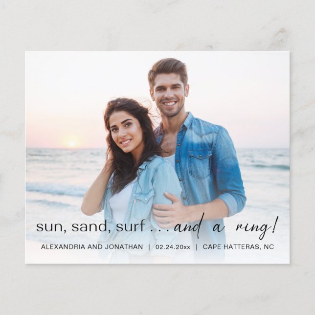 Anúncio de Noivado de Foto do Surf Sun Sea (Frente)