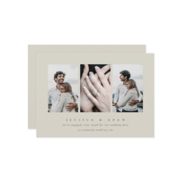 Anúncio de Noivado de Foto Mínimo 3 Elegante