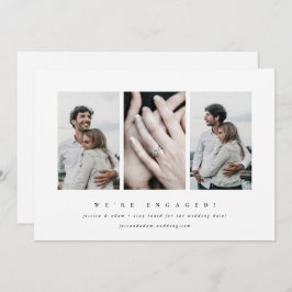 Anúncio de Noivado de Foto Mínimo 3 Elegante