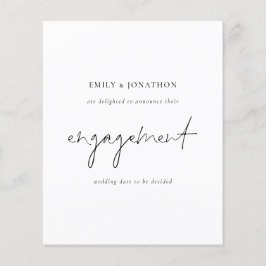 Anúncio de Noivado de Fotografia de Script Simples