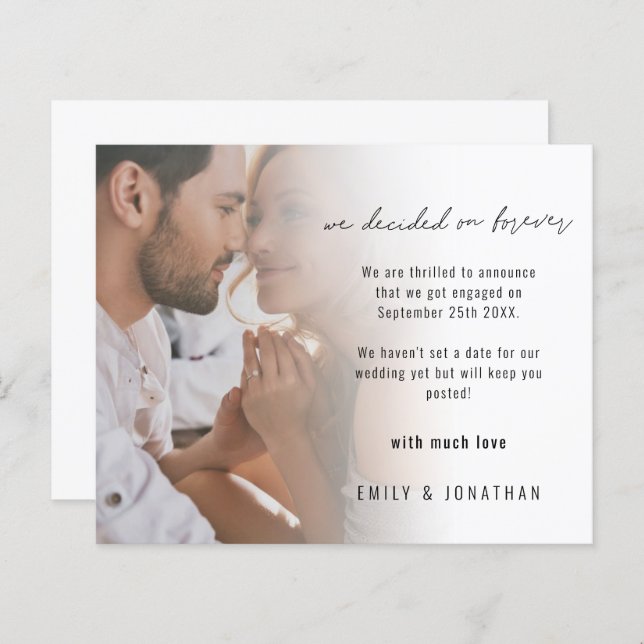 Anúncio de Noivado de Script de Foto de Orçamento (Frente/Verso)