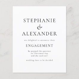 Anúncio de Noivado de Texto Simplificado