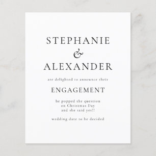 Anúncio de Noivado de Texto Simplificado