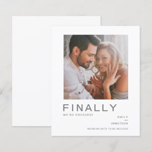 Anúncio de Noivado de Tipografia Simples de Foto 