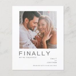 Anúncio de Noivado de Tipografia Simples de Foto O