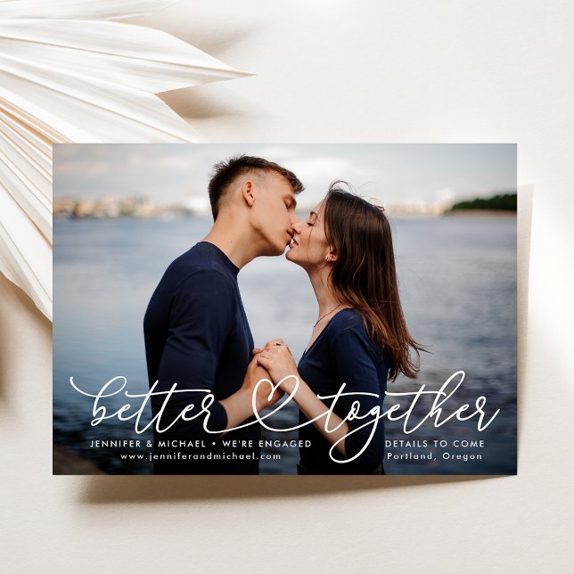 Anúncio de Noivado do Coração Melhor Junto (Criador carregado)