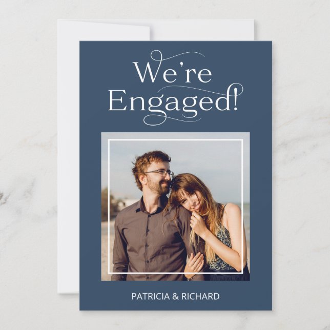 Anúncio de Noivado e Foto de Salve a Data (Frente)