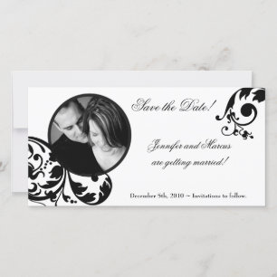 Anúncio de Noivado Floral Branco Preto 4x8