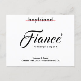 Anúncio de Noivado Moderno 'Coloque um Anel nisso'