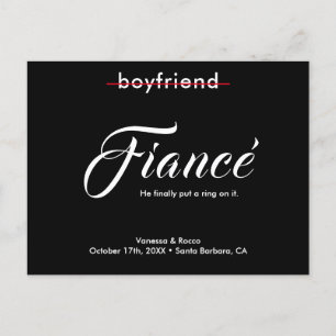 Anúncio de Noivado Moderno 'Coloque um Anel Nisso'