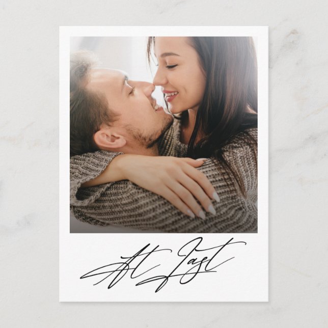 Anúncio de Noivado Moderno por Foto Finalmente  (Frente)