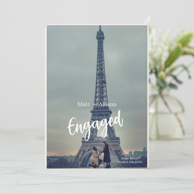 Anúncio de Noivado Personalizado para Casamento (Em pé/Frente)
