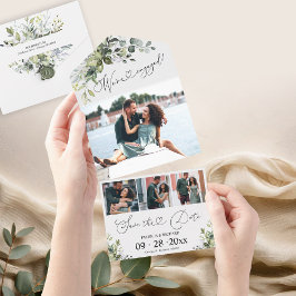 Anúncio De Noivado Verde E Salve A Data