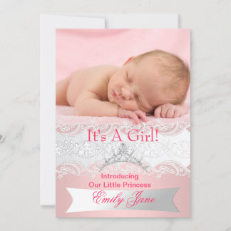 Anúncio de Nova Bebê Menina Princesa Rosa Foto