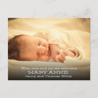 Anúncio de Novo Bebê (texto branco, horizontal)