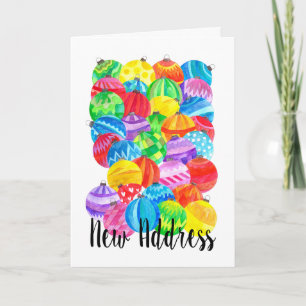 Anúncio de novo endereço, borbulhas de aquarela