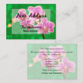 Anúncio de Novo Endereço com Orquídeas Roxas em Fu