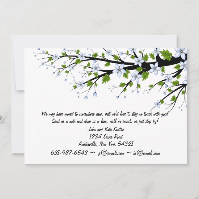 Anúncio de Novo Endereço da Spring Blossoms (Frente)