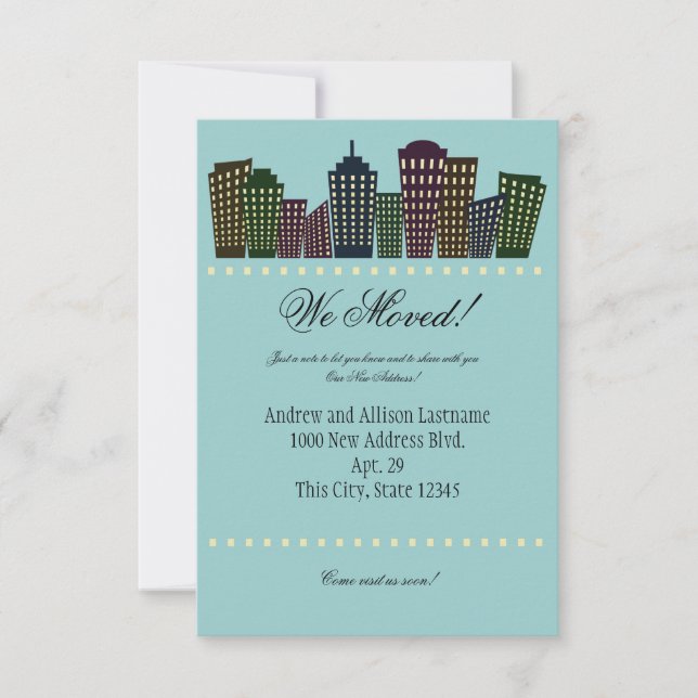 Anúncio de Novo Endereço de Grande Cidade (Frente)