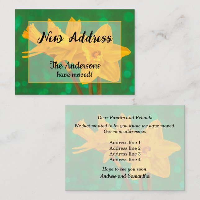 Anúncio de Novo Endereço de Narcisos (Frente/Verso)