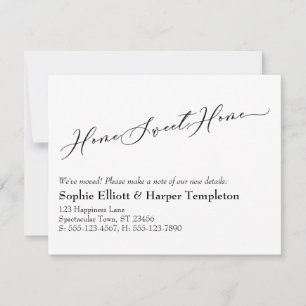 Anúncio de novo endereço do Elegant Home Sweet Hom