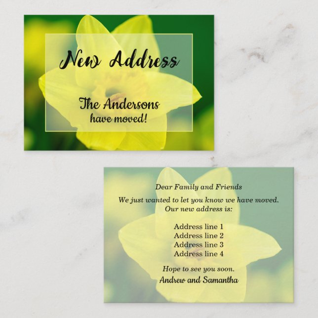 Anúncio de Novo Endereço do Narciso (Frente/Verso)