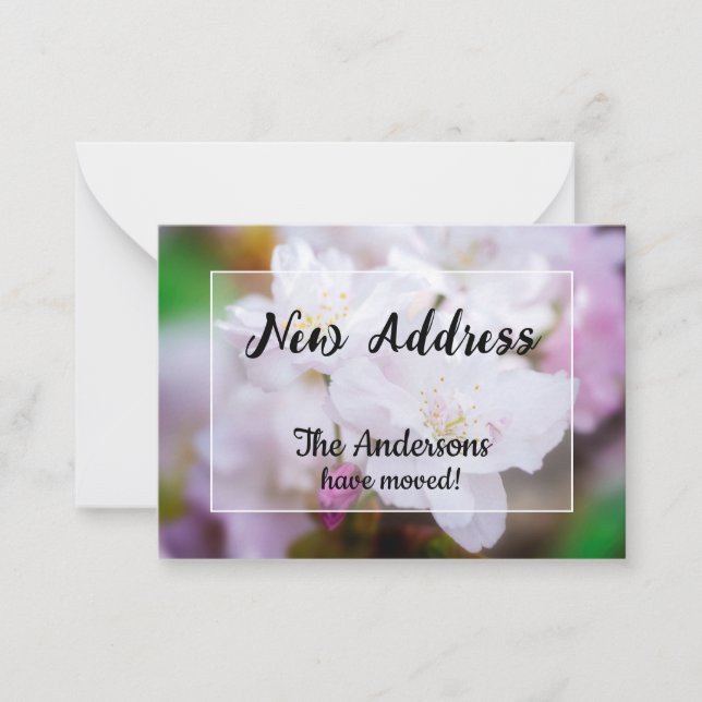 Anúncio de novo endereço do White Cherry Blossom (Frente)