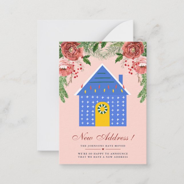 Anúncio de Novo Endereço Floral em Terracota Econô (Frente)