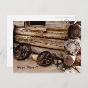 Anúncio de novo endereço para as rodas do vagão en