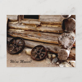 Anúncio de novo endereço para as rodas do vagão en