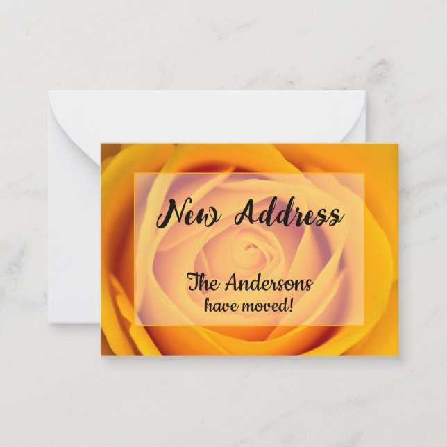 Anúncio de Novo Endereço Rosa Amarelo (Frente)