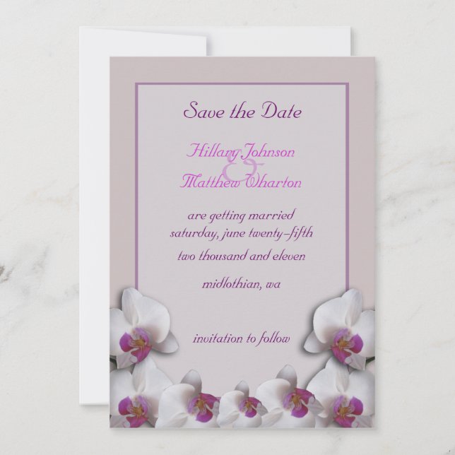 Anúncio de Orchids Save the Date (Frente)