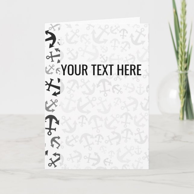 Anúncio de Padrão de Âncora Marinha Preto e Branco (Frente)