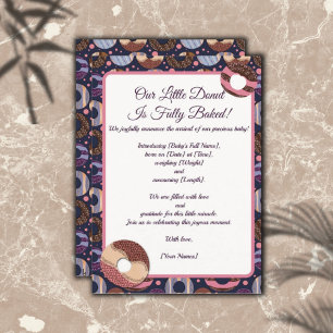 Anúncio de Parto Roxo de Rosquinha Doce