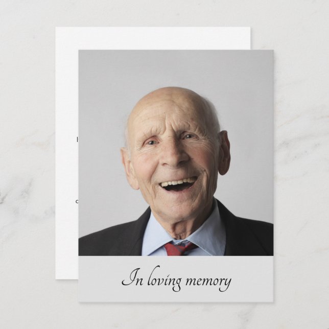 Anúncio de passagem de membro da família de cinzas (Frente/Verso)