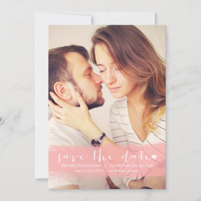 ANÚNCIO DE PINK WATERCOLOR SPLASH SAVE THE DATE (Frente)