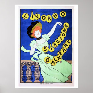 Anúncio de praia do poster de viagens italiano Vin