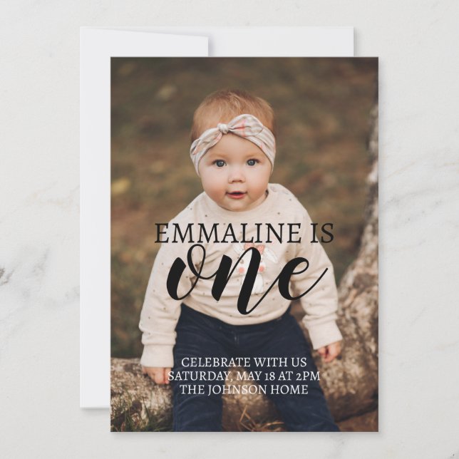 Anúncio de primeiro aniversário com foto para down (Frente)