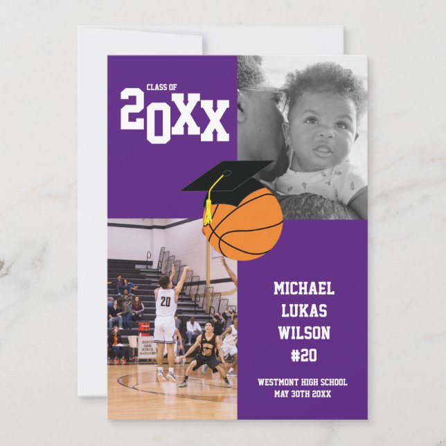Anúncio de Púrpura de Esporte para Graduação de Ba (Frente)