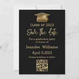 anúncio de qr code save the date formatura chic