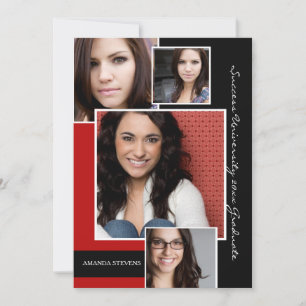 Anúncio de quatro fotos de graduado elegante