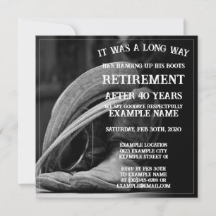 Anúncio de reforma com chapéu e botas de cowboy