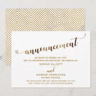 Anúncio de Roteiro de Coração de Ouro de Casamento