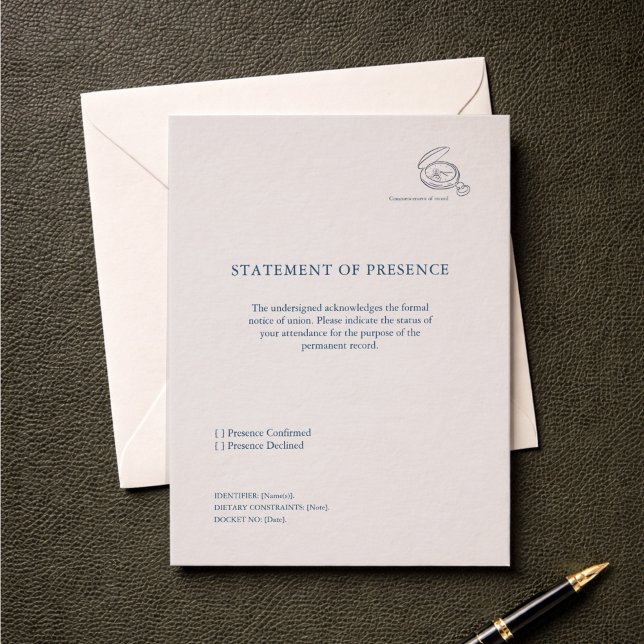 Anúncio de RSVP de Cerimônia Civil Não Tradicional (RSVP Civil Ceremony )