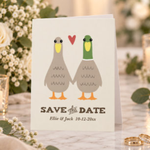 Anúncio de Salva a Data de Casamento de Patos de A